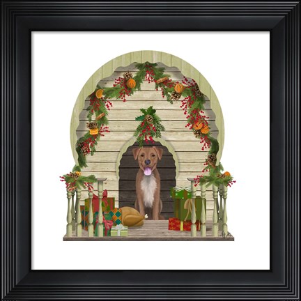 Framed Christmas Des - Christmas Kennel - Williamsburg Print