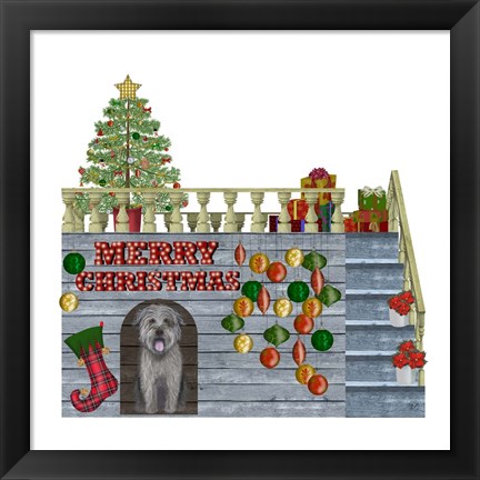 Framed Christmas Des - Christmas Kennel - Bauble Print