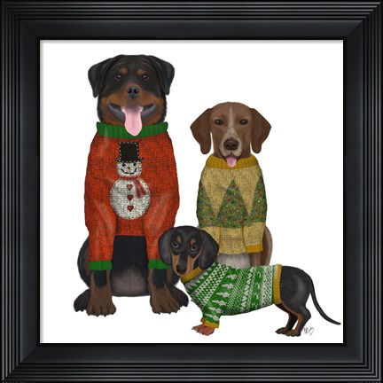 Framed Christmas Des - Ugly Christmas Sweater Competition Print