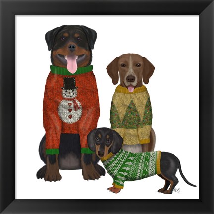 Framed Christmas Des - Ugly Christmas Sweater Competition Print