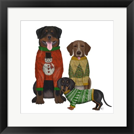 Framed Christmas Des - Ugly Christmas Sweater Competition Print