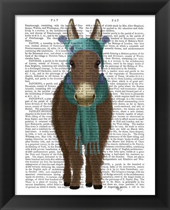 Framed Donkey Blue Hat and Scarf Book Print Print