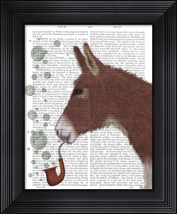 Framed Donkey Bubble Pipe, Portrait Book Print Print
