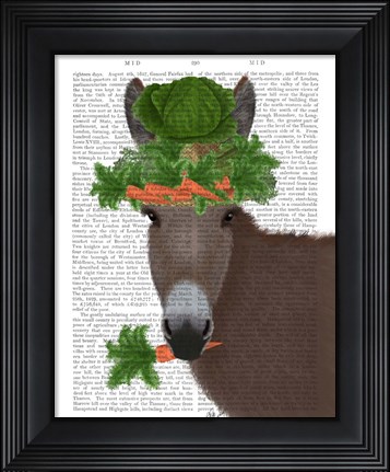 Framed Donkey Carrot Hat Book Print Print