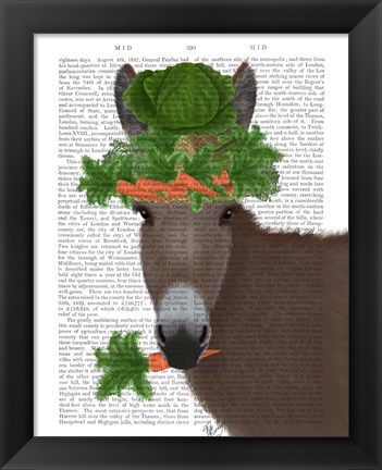 Framed Donkey Carrot Hat Book Print Print