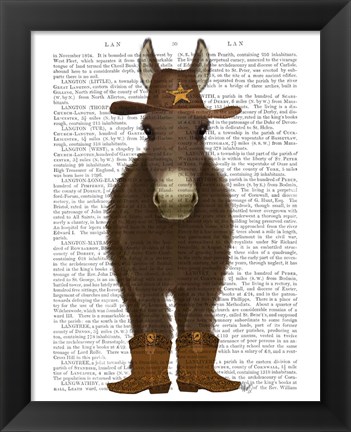 Framed Donkey Cowboy Book Print Print