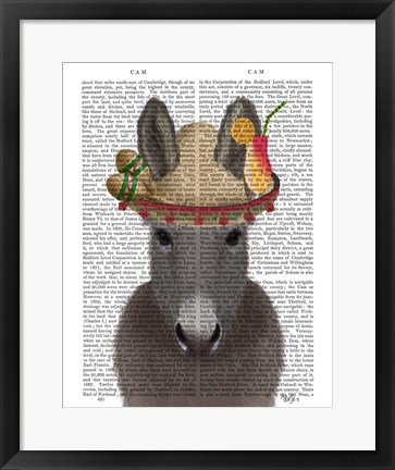 Framed Donkey Sombrero Book Print Print