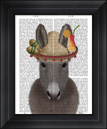 Framed Donkey Sombrero Book Print Print