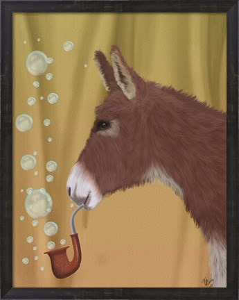 Framed Donkey Bubble Pipe, Portrait Print