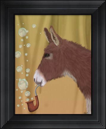 Framed Donkey Bubble Pipe, Portrait Print