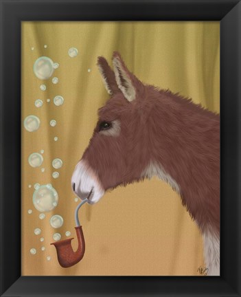 Framed Donkey Bubble Pipe, Portrait Print