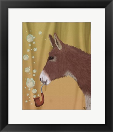 Framed Donkey Bubble Pipe, Portrait Print