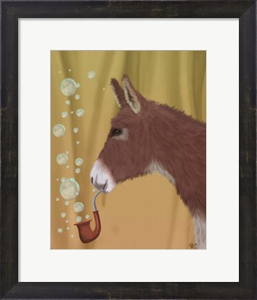 Framed Donkey Bubble Pipe, Portrait Print