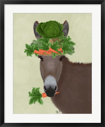 Framed Donkey Carrot Hat Print