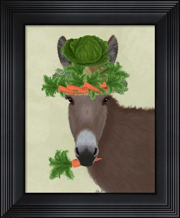 Framed Donkey Carrot Hat Print