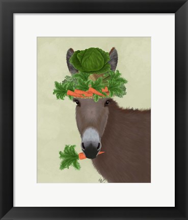 Framed Donkey Carrot Hat Print