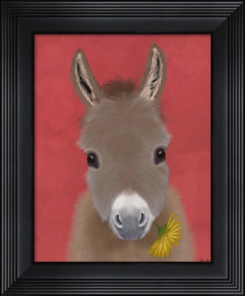 Framed Donkey Yellow Flower Print