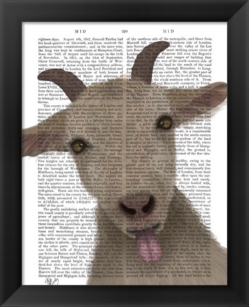 Framed Funny Farm Goat 2 Book Print Print