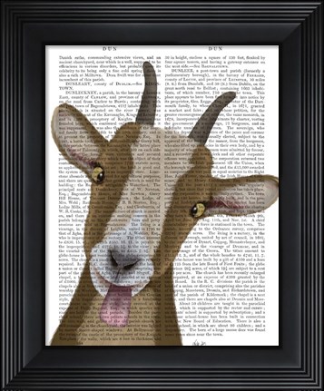 Framed Funny Farm Goat 3 Book Print Print