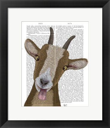 Framed Funny Farm Goat 3 Book Print Print