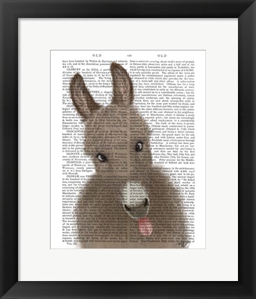 Framed Funny Farm Donkey 2 Book Print Print