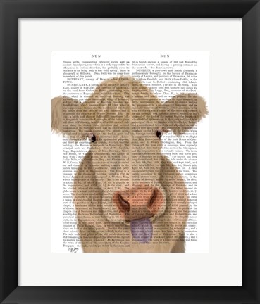 Framed Funny Farm Cow 1 Book Print Print