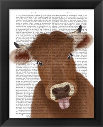 Framed Funny Farm Cow 2 Book Print Print