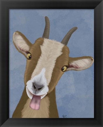 Framed Funny Farm Goat 3 Print