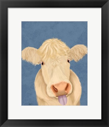 Framed Funny Farm Cow 1 Print