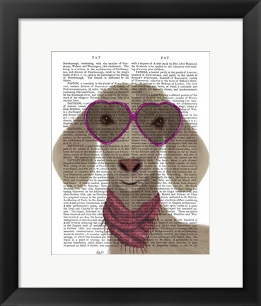 Framed Goat Heart Glasses Book Print Print