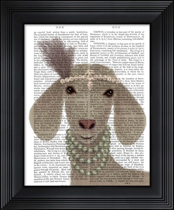 Framed Posh White Goat Book Print Print