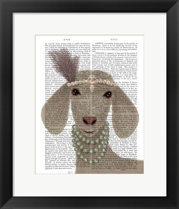 Framed Posh White Goat Book Print Print