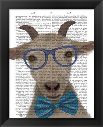 Framed Nerdy Goat Book Print Print