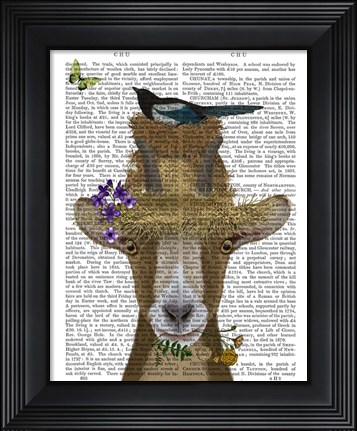 Framed Goat In Straw Hat Book Print Print