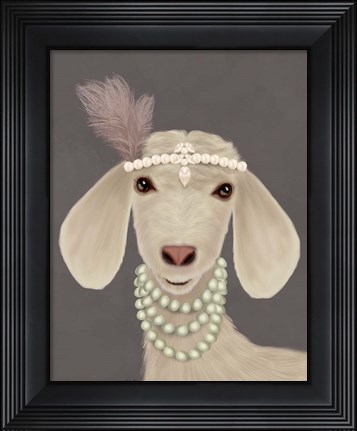 Framed Posh White Goat Print