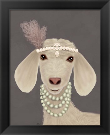 Framed Posh White Goat Print