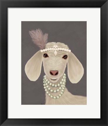 Framed Posh White Goat Print