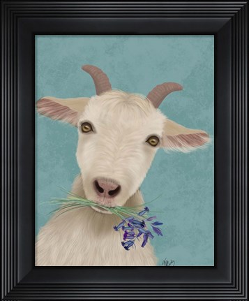 Framed Goat and Bluebells Print