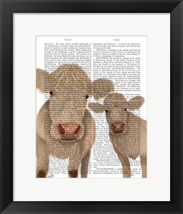 Framed Cow Duo, Cream, Looking at You Book Print Print