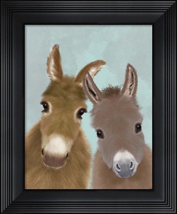 Framed Donkey Duo, Looking at You Print