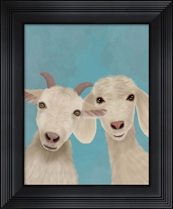 Framed Goat Duo, Looking at You Print