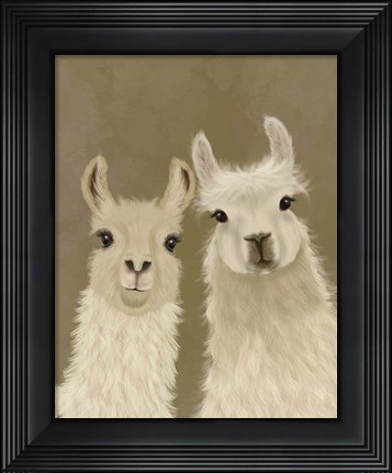 Framed Llama Duo, Looking at You Print