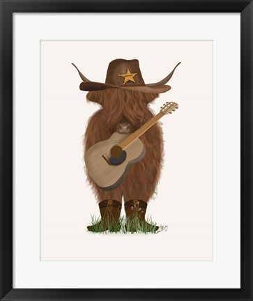 Framed Cow Cowboy Print