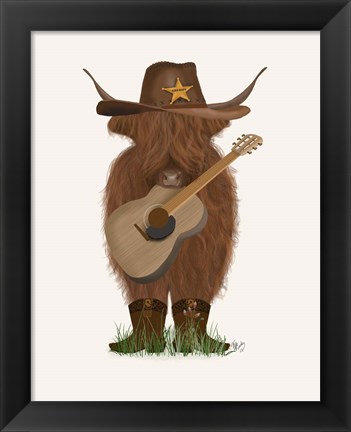 Framed Cow Cowboy Print