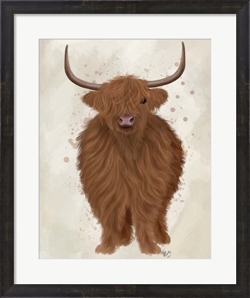 Framed Highland Cow 1, Full Print