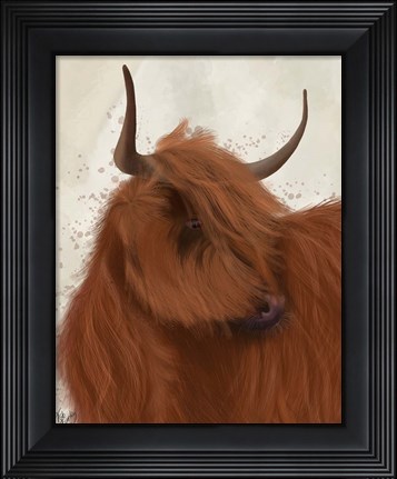 Framed Highland Cow 2, Portrait Print