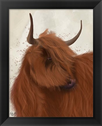 Framed Highland Cow 2, Portrait Print