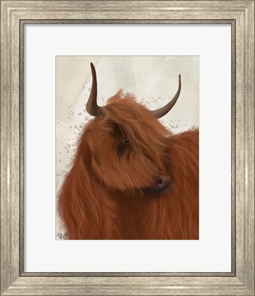 Framed Highland Cow 2, Portrait Print