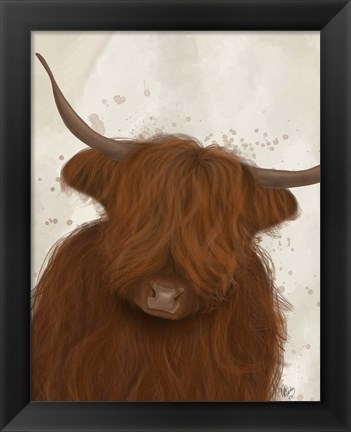 Framed Highland Cow 3, Portrait Print