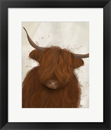 Framed Highland Cow 3, Portrait Print